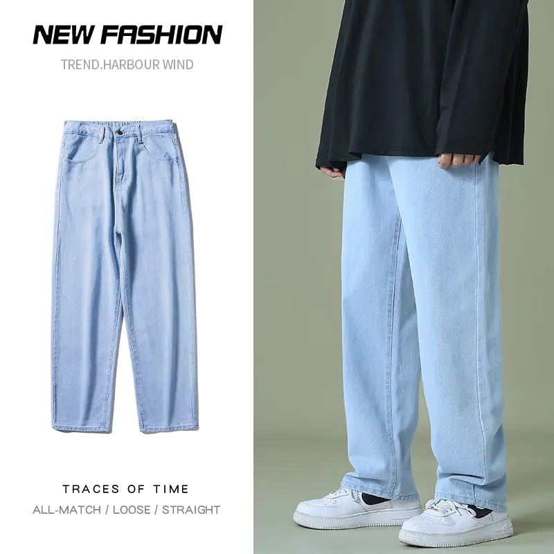 Men's Denim Wide-leg Pants - Bee Drop