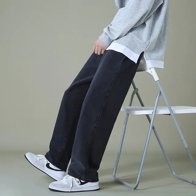 Men's Denim Wide-leg Pants - Bee Drop